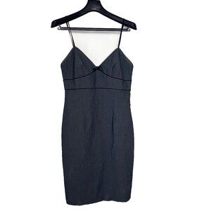 VTG Y2K Express Pinup Girl Stretch Dress, Black & Gray Dark Sultry Coquette 90s